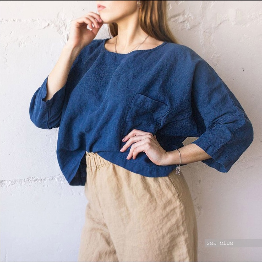 Lenok Linen Crop Top Truffle